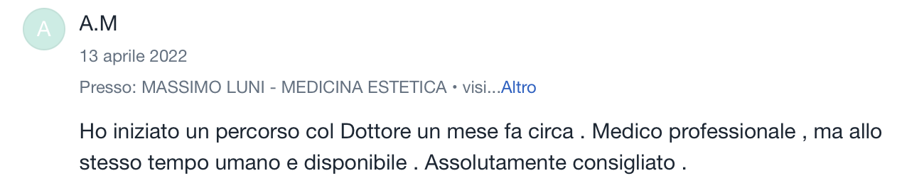 Recensione Dott Massimo Luni